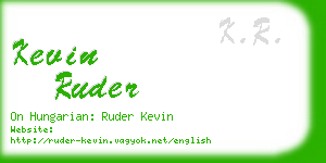 kevin ruder business card